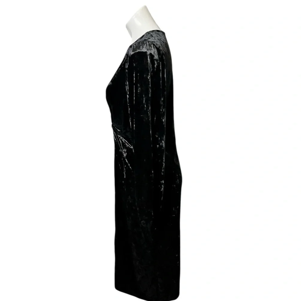 Elegant Black Velvet Dress Size Large - Picture 2 of 5